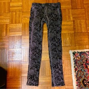 Bebe Black and Gray Snakeskin Pants
